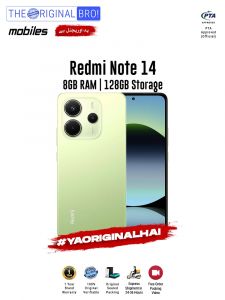 Redmi Note 14 - 8GB RAM - 128GB Storage - PTA Approved - 12 Months Warranty - Green - The Original Bro Mobiles - TOB42